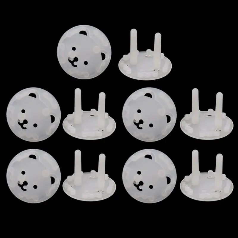 Cubierta de toma de corriente con soporte europeo, Protector de enchufes a prueba de golpes el&eacute;ctricos para Beb&eacute; y Ni&ntilde;o, con 2 orificios, 10 Uds.-3