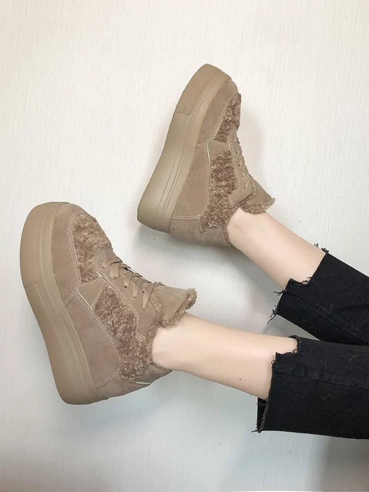 2019 г. обувь зимние теплые женские ботинки на платформе плюшевые повседневные