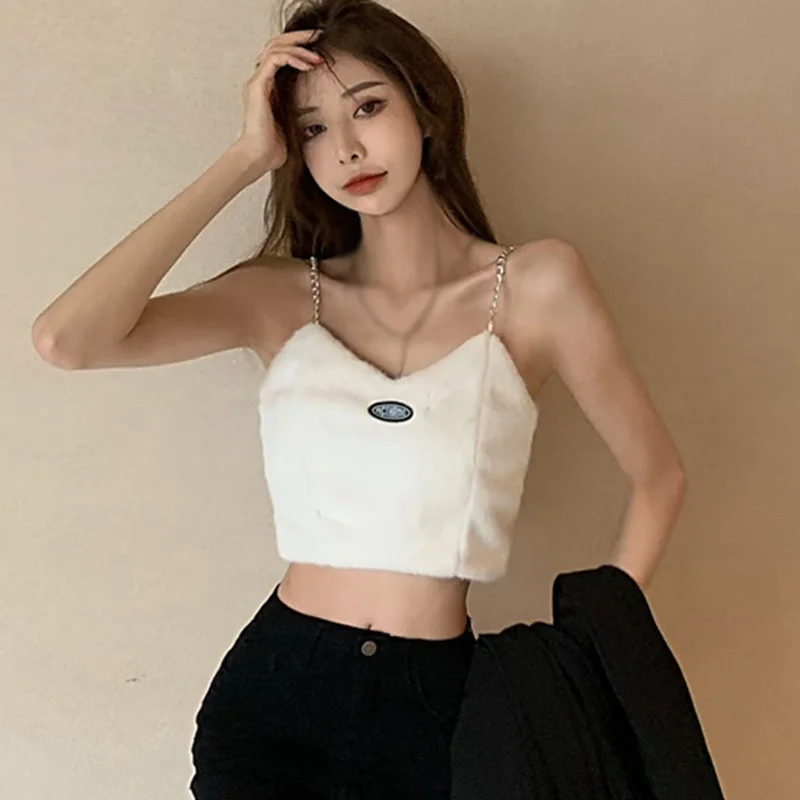 Майка женская без рукавов модный клубный однотонный топ с V образным вырезом и