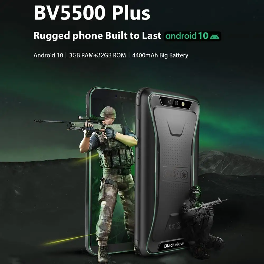 Blackview BV5500 плюс IP68 прочный Водонепроницаемый смартфон 3 ГБ + 32 5 &quot18:9 Экран 4400 мА/ч