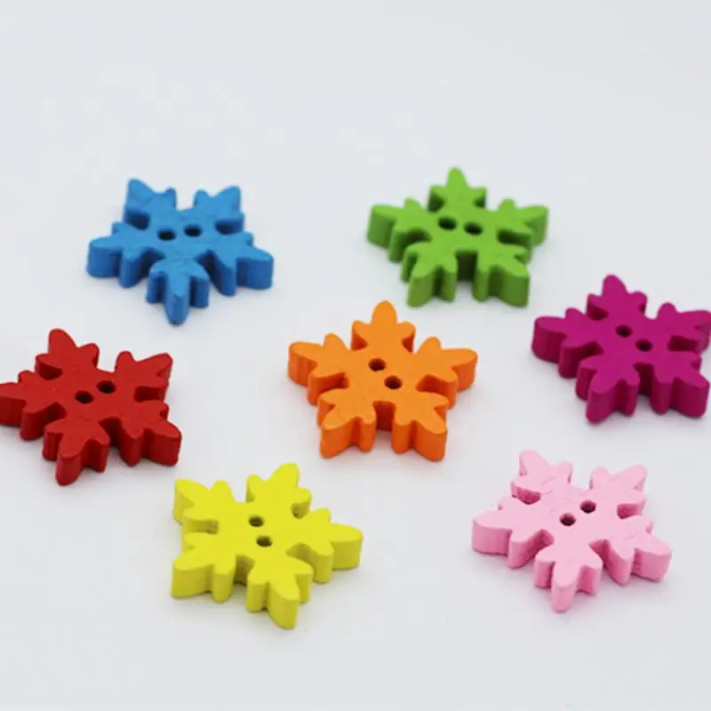 30 шт. cs-016 DIY \ цветные деревянные пуговицы снежные Детские Мультяшные