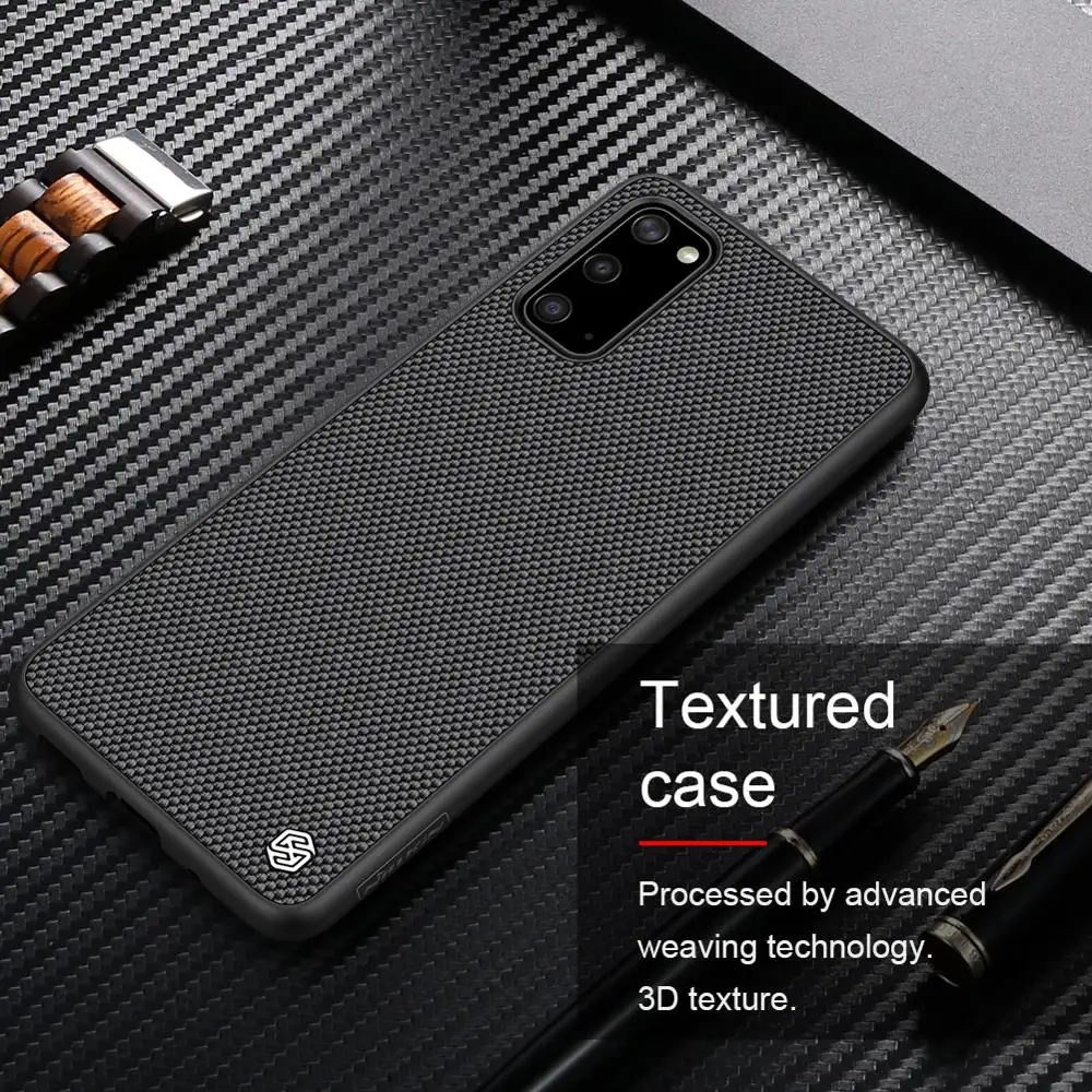 

for Samsung Galaxy S20 Case Nillkin 3D Textured Nylon Back Cover Soft Touch Edge Business Phone Case for Samsung S20 Hard Case