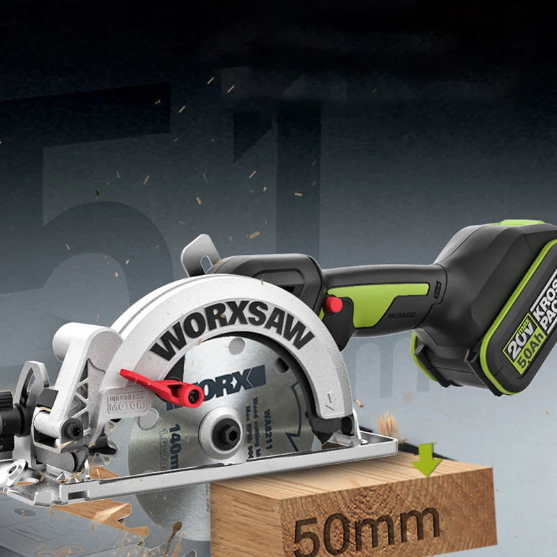 Worx Professional Tool WU535 Brushless Motor 140MM Cordless Circular Saw 45 /90 Degree cutting Powershar Battery 4Ah | Инструменты