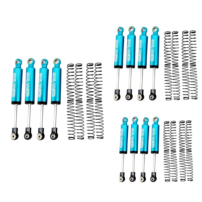 

COOL RACING 4PCS Alumiunm Oil Suspension Shocks Absorber Internal Spring Dampers for SCX10 D90 WRAITH TRX-4 90046 RC Car