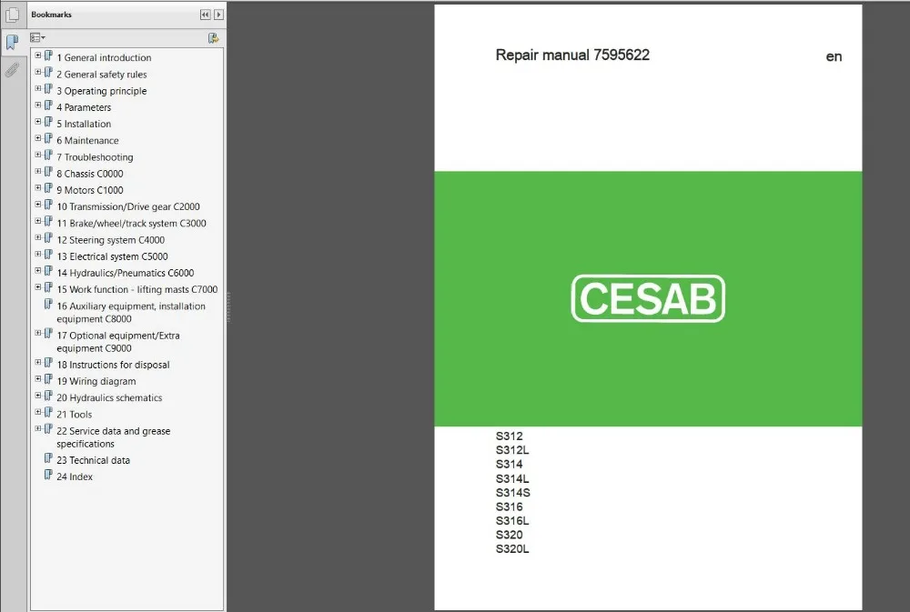 Полный DVD-плеер для вилочного погрузчика Cesab запчасти каталог и обслуживание |