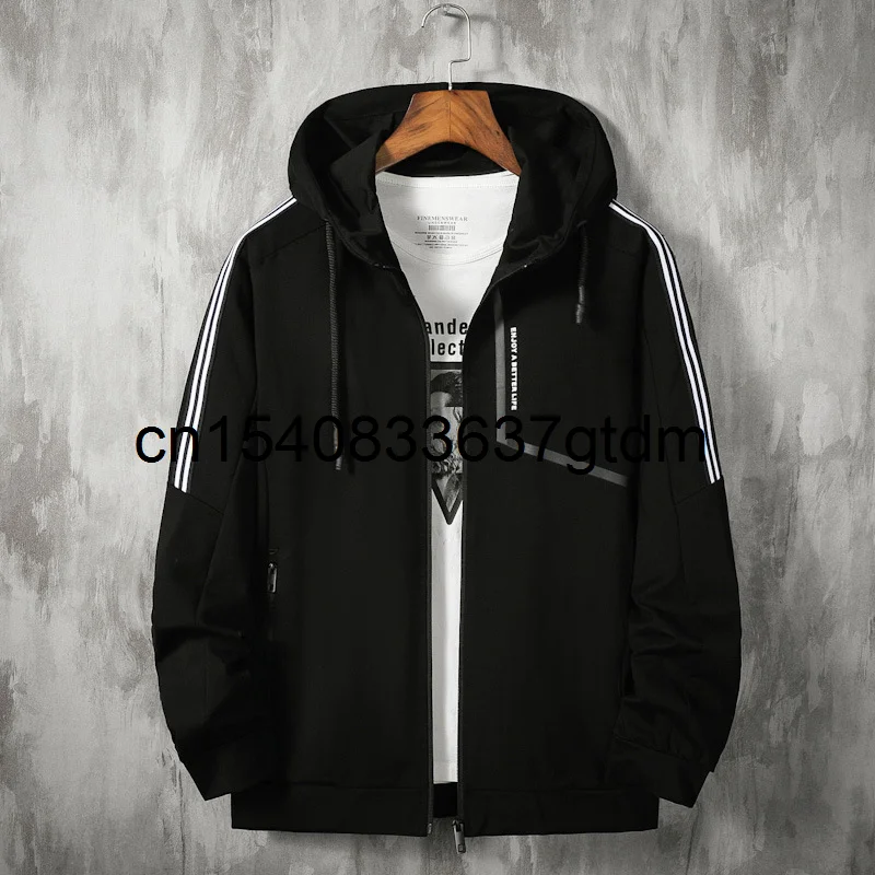 

Spring 2021 new men's fattening plus size fashion casual hooded knitted jacket fat coat