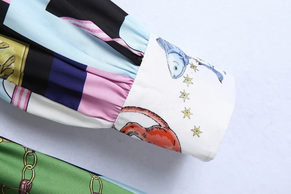 

Vintage Women Dress Spring 2021 New Fashion Stylish Prints Modern Lady Above Knee Dresses