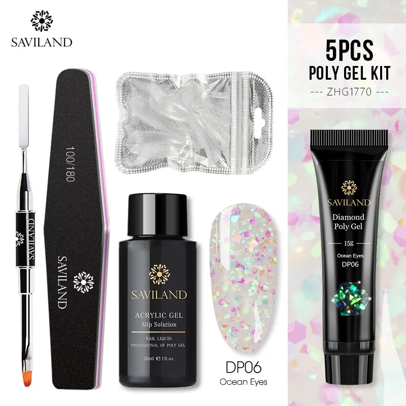 15g Poly Gel Kit Soak off 4 шт./компл. поли набор гелевых УФ Акрил строитель поли-гель, быстро сохнут, дизайн ногтей Pro с длинным натуральных ногтей Жесткий Гель-лак - Цвет: 15g Poly Gel Kit