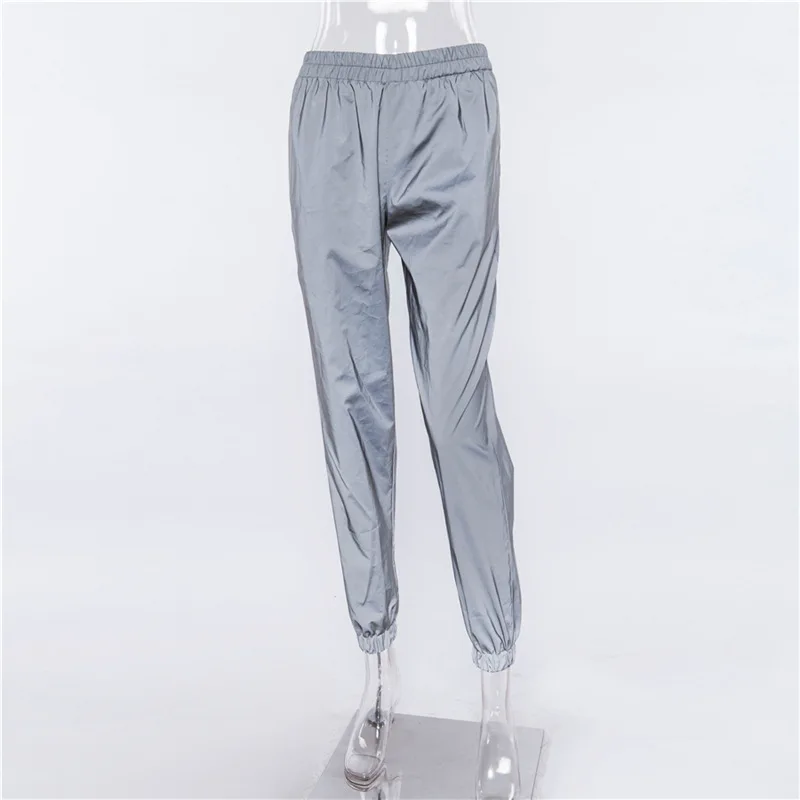 

92P1735111 Spring and autumn versatile Street women's fashion casual reflective Leggings Hip Hop Pants