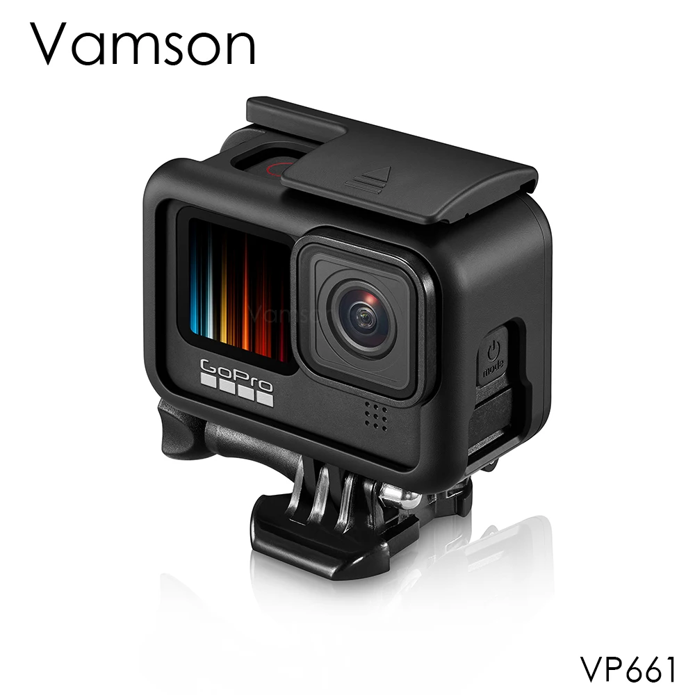 

Vamson для Go Pro 9 Аксессуары рамка чехол для GoPro Hero 10 9 черная защита для экрана Закаленное стекло Защитная пленка для объектива