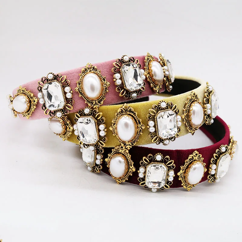 Роскошный обруч для волос в стиле барокко со стразами корона женщин широкий