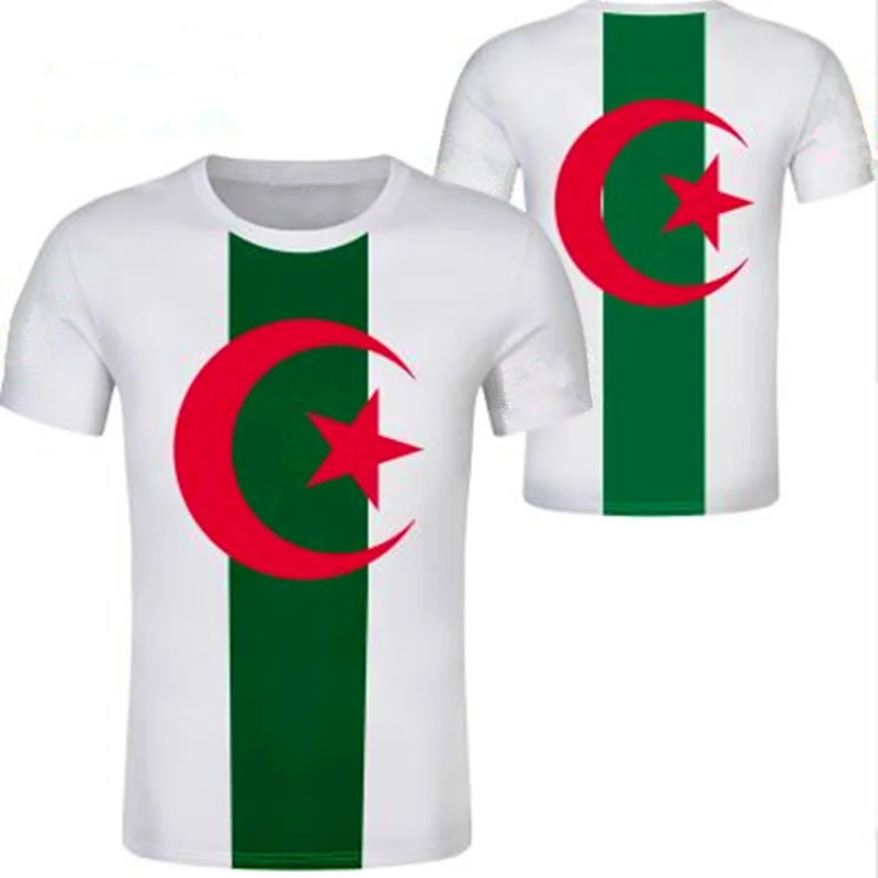 

Algeria male youth student free custom print name number picture flag unisex t shirt White black red green yellow clothes