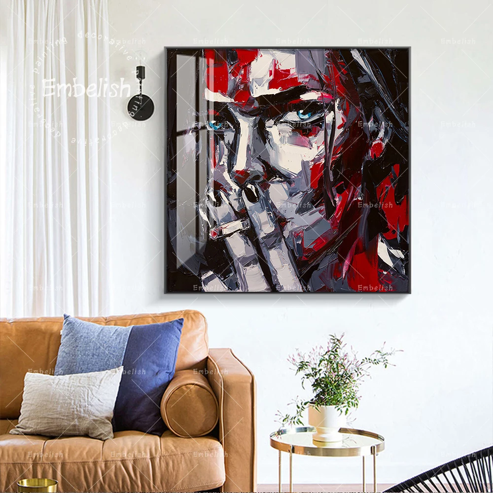 Francoise Nielly Knife Oil Painting HD Print On Canvas Home Decor Figure Wall Pictures Colorful Face Portrait Artworks |