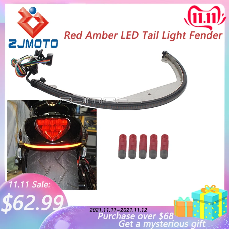 

Red Amber LED Tail Light Fender Eliminator Kit for Suzuki Boulevard M109R M90 Turn Signal Blinker Stop Brake Lamp Flasher