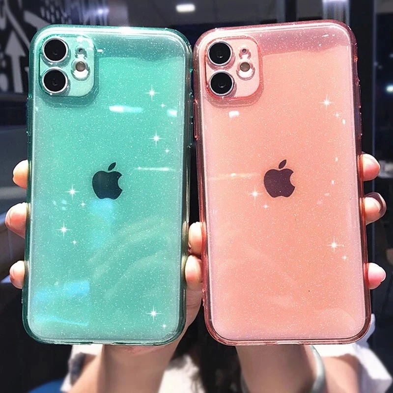 Флуоресцентный блестящий чехол для телефона iPhone 12 11 Pro XR XS Max X 6 6s 7 8 Plus SE 2020