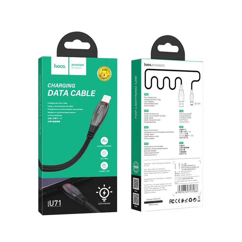 HOCO U71 22 pcs/Lots Wholesale 1.2m Nylon Durable USB Cable for iPhone Micro Samsung Charger Wire | Мобильные телефоны и