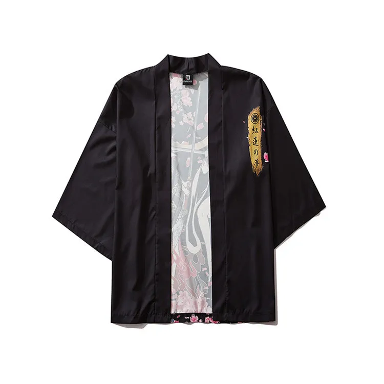 

Japanese Kimono Haori Jacket Sakura Beauty Print Harajuku Chinese Men Coat Japan Streetwear Summer Thin Clothing Loose Kimono