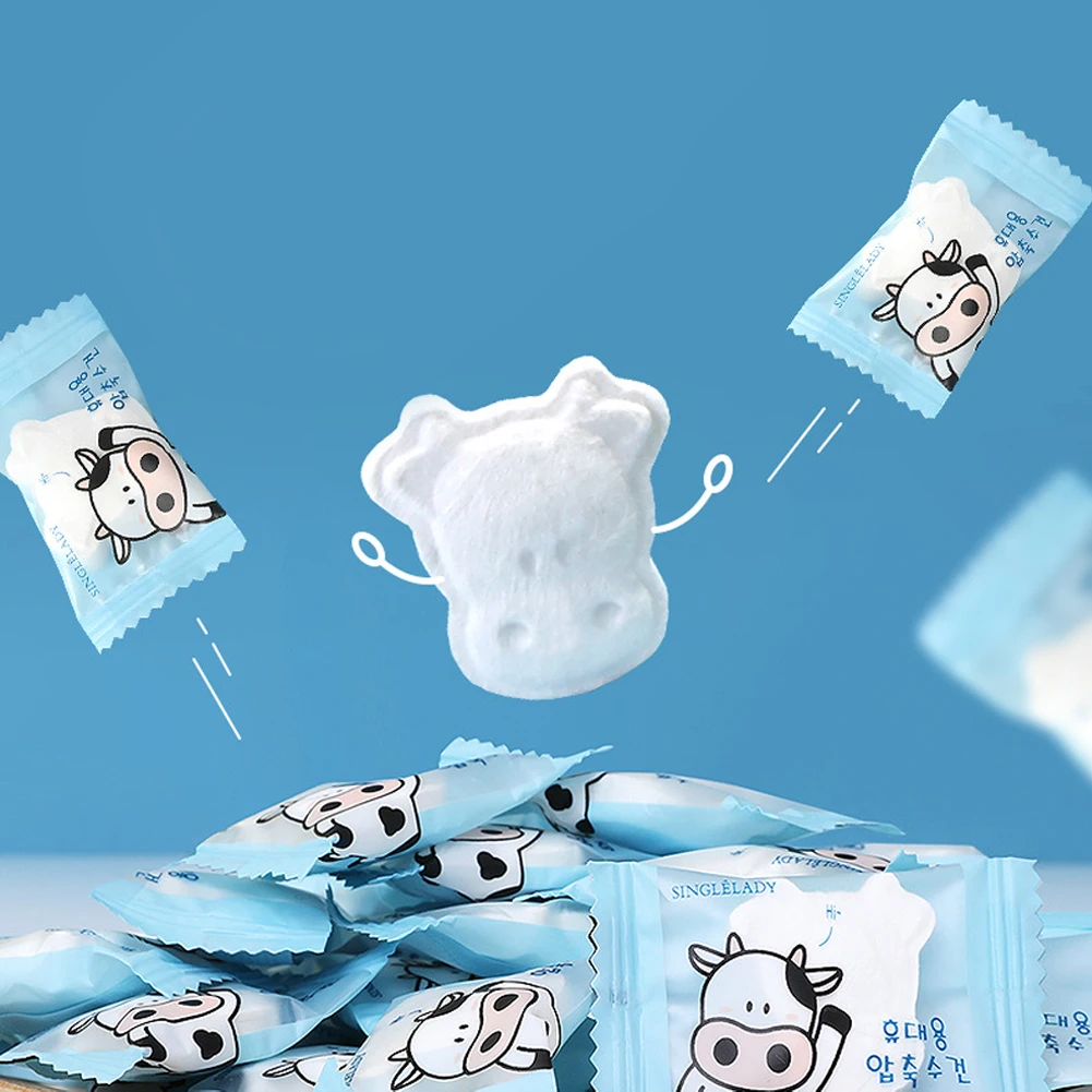 50 шт одноразовые натуральный хлопок сжатого Портативный для путешествий