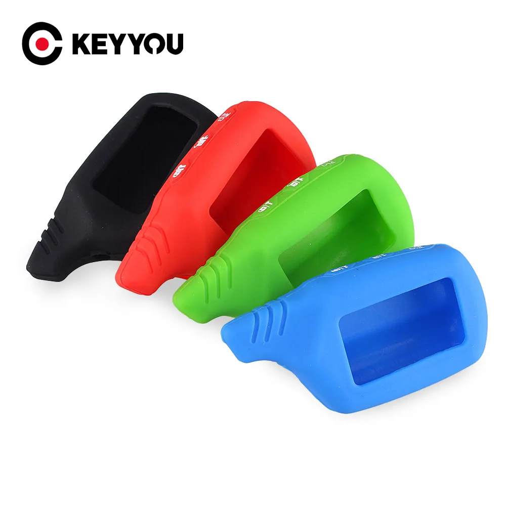 

KEYYOU 10x For Starline B91 Alarm Remote Controller LCD Transmitter For Starline B9 B6 A91 A61 Keychain Silicone Cover Key Case