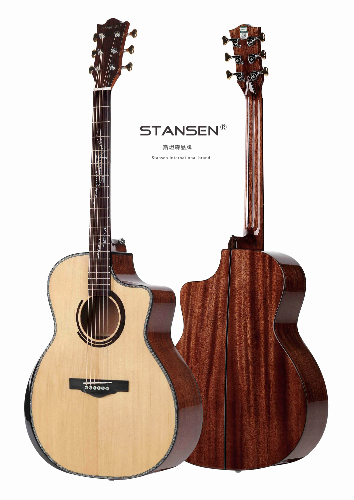 Стандартная 41-дюймовая акустическая гитара твердая ААА Акустическая боковые и