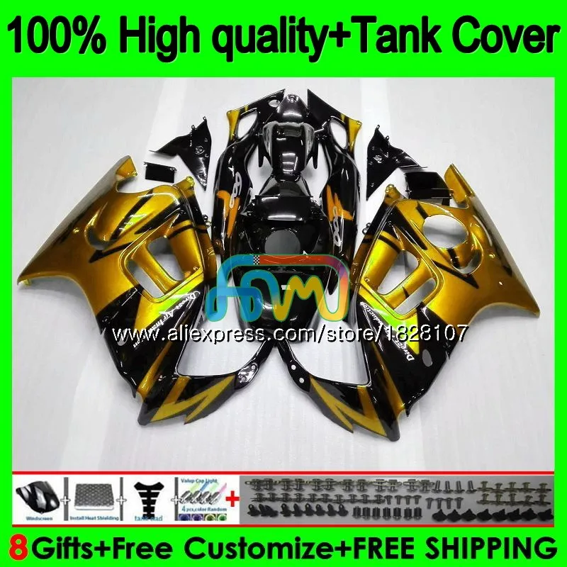 

+Tank Kit For HONDA Golden black CBR600FS CBR600F2 1991 1992 93 94 1BS.304 CBR600 F2 CBR 600 FS 600F2 91 92 1993 1994 Fairing