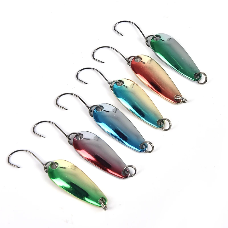 1 шт. блесна в форме ложки с металлическим блёстком 6 цветов|Наживки для рыбной