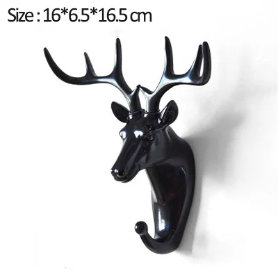 Black-deer Домашний крючок, декоративный крючок, золотые крючки в виде животных, держатель для ключей, настенный домашний настенный крючок, многофункциональный подвесной крючок, держатель, настенный крючок - Цвет: Black-deer