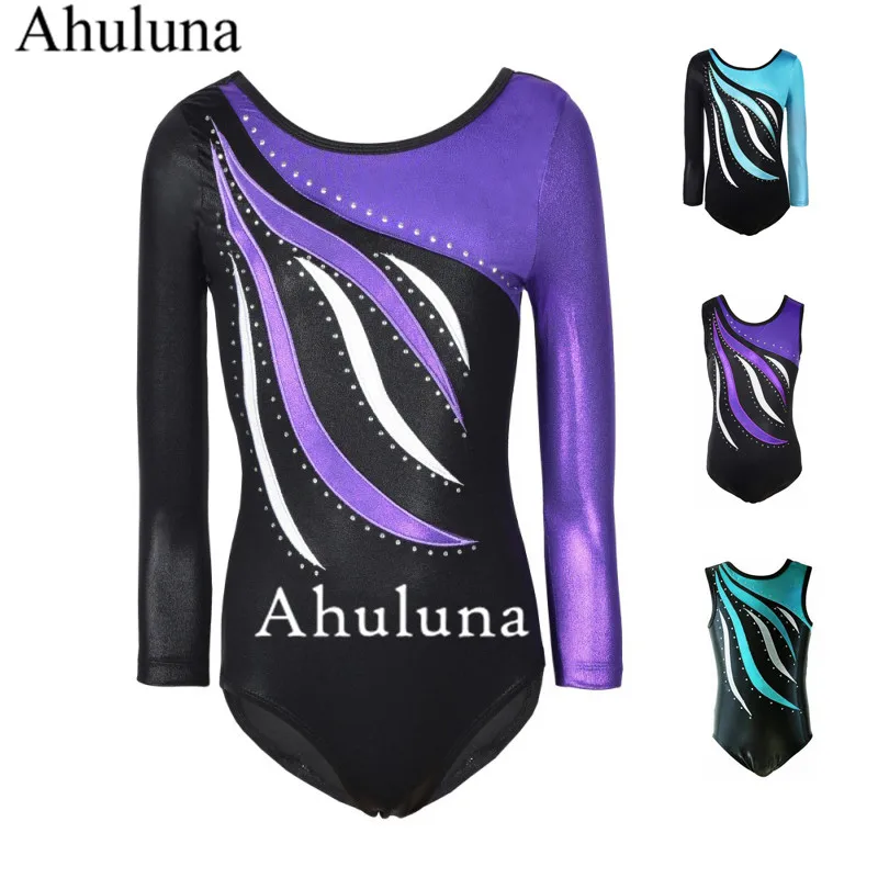 

Ballet Leotards For Girls Rhythmic Gymnastics Leotard Long Sleeve Metallic Acrobatics Leotard Costume Kids Dance Wear D004