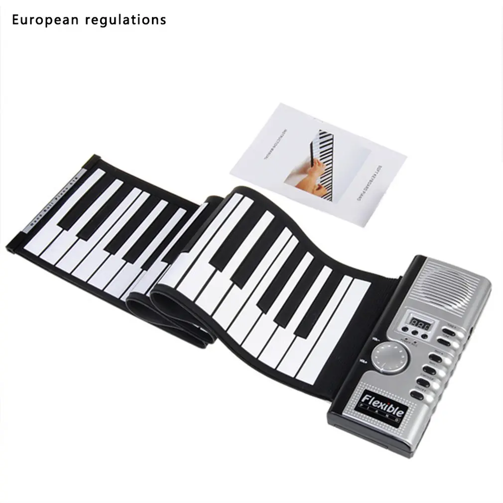 Складная Силиконовая клавиатура для пианино, 61 клавиша, 0 мл, цифровая скл...