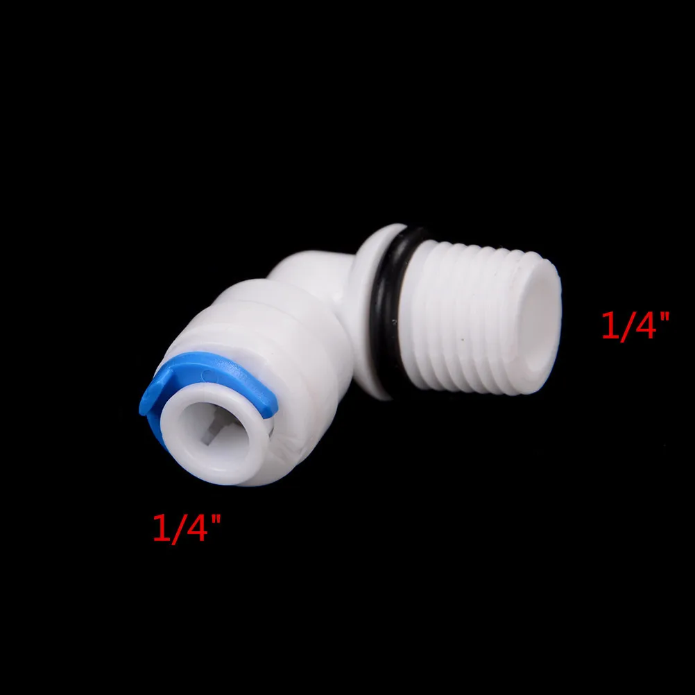 

5pcs - 1/4" OD Tube RO Thread 1/4" POM Male Water Purifier Reverse Osmosis Aquarium System Connector with sealing ring new