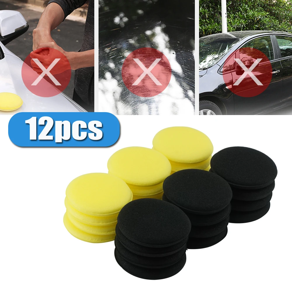 

12pcs High Density Car Waxing Polish Foam Sponge Detailing Applicator Pad Curing and Polishing Sponge Car Waxing Car Tools