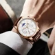 2022 LIGE Watches Mens Top Brand Luxury Clock Casual Leathe 24Hour Moon Phase Men Watch Sport Waterproof Quartz Chronograph+Box Other Image