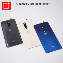 Oneplus 7pro Back Cover Official 1+ 7 pro Battery Cover Real Glass Door Housing Panel Case Mobile Phone Parts + Camera Lens Logo