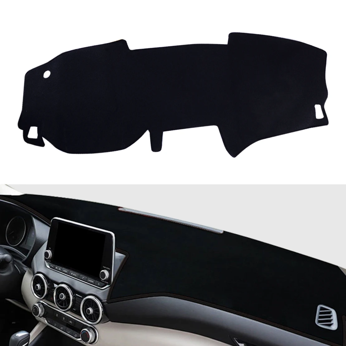 

Polyester Black Dashboard Sun Visor Cover Dash Mat Protector Pad Fit For Nissan Sentra 2020 2021