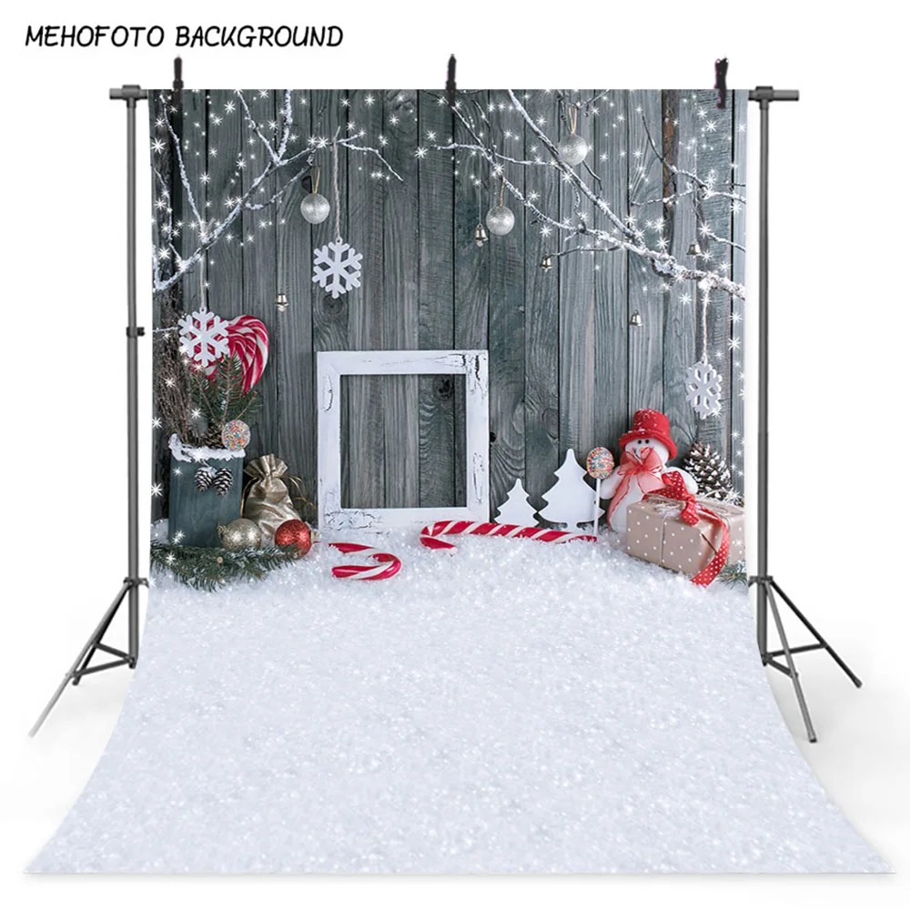 Праздничный Рождественский фон фотография деревянная стена белоснежный пол