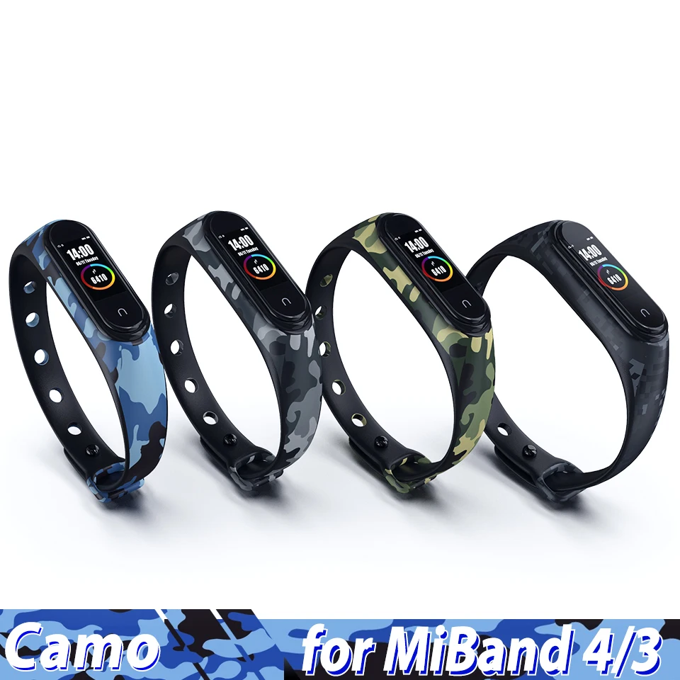 Camouflage Bracelet for Xiaomi Mi Band 5 Strap Silicone Sport Smart Band Wrist Strap for Xiaomi Miband 6 5 4 3 Band5 Band4 Belt