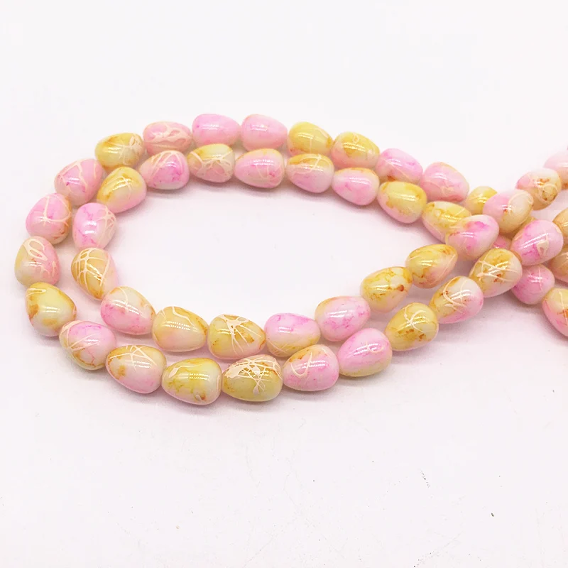 Двухцветные стеклянные бусины разделители в форме каплевидной формы для салата