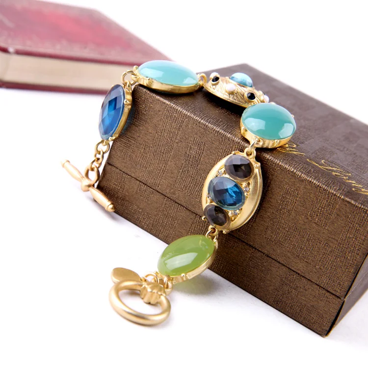 Уникальные разноцветные овальные очаровательные браслеты из акриловой смолы