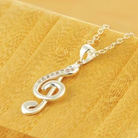 fashion simple 925 silver necklace musical note pendant silver chain wedding wedding jewelry gift
