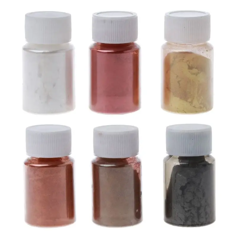 

6 Color Metal Tones Mica Pearl Powder Pigment Kit Cosmetic Grade Metallic Dye