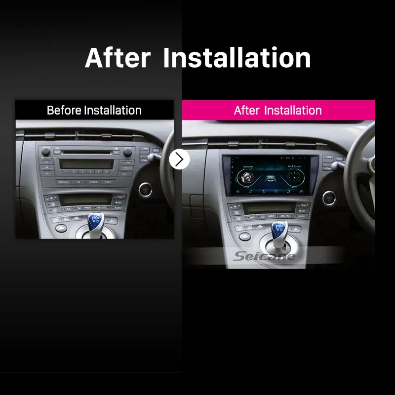 Seicane " Android 8,1 GPS автомобильный радиоприёмник для 2009 2010-2013 Toyota Prius RHD с HD сенсорным экраном Поддержка Carplay задняя камера 2din