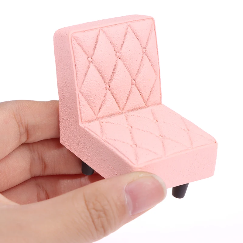 

1:12 Dollhouse Miniature Soft Sofa Stool With Cat For Doll Mini Furniture Toys Dollhouse Pretend Play Toy New