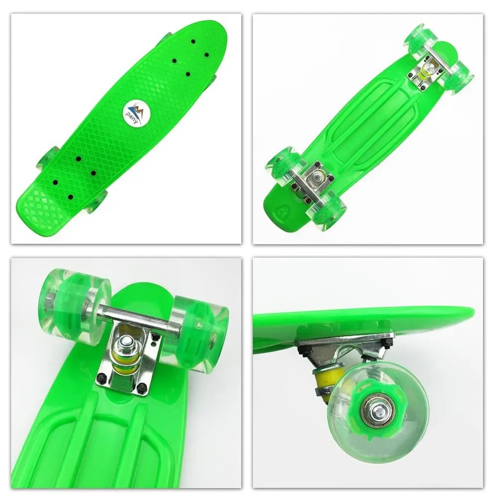 

Single Warped Four-wheel Flashing Skateboard for Adult Plastic Board Single Warped Skateboard Men Women
