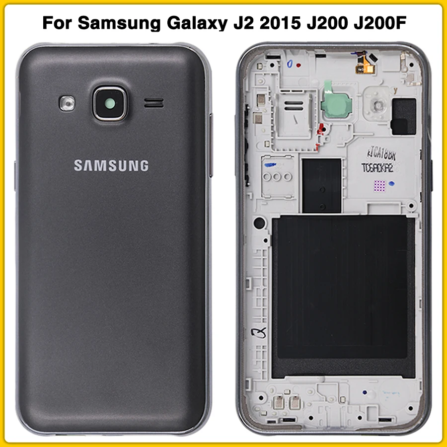 Чехол с полным корпусом для samsung Galaxy J2 J200 J200F J200G, задняя крышка для батареи, задняя крышка+ средняя рамка
