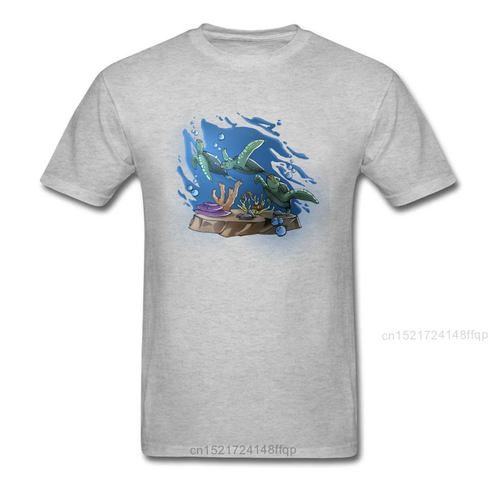 Изящная морская черепаха жизнь Мужская футболка с мультяшным принтом черная