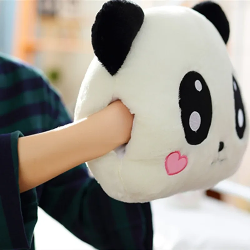 

1pc 30cm Cute plush panda soft fur stuffed animal hand warmer pillow cushion children girl holiday gift