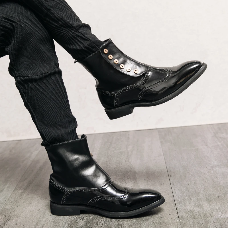 Мужские ботинки-Броги из искусственной кожи коричневые повседневные