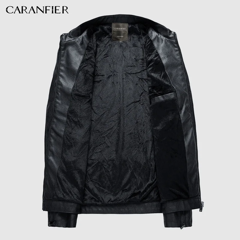 Бренд CARANFIER 2019 Осень зима повседневная куртка из искусственной кожи на молнии