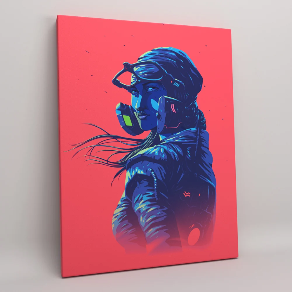 Постер на холсте декор для дома картина интерьера &quotКиберпанк девушка&quot игры