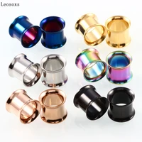 leosoxs 2 piece stainless steel auricle hypoallergenic ear expander european and american punk hip hop piercing jewelry